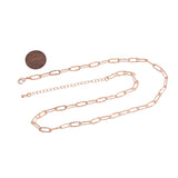 18" Silver Necklace Hammered Paperclip Necklace 4x11mm 14k Gold PVD Ion Plated