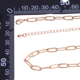 18" Silver Necklace Hammered Paperclip Necklace 4x11mm 14k Gold PVD Ion Plated