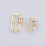 Carabiner Screw Clasp with CZ Charm 18K Gold Filled Charm for Charm Bar Bracelets Necklaces Charms Gold Filled Charms Minimalist CZ Pave