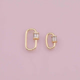 Carabiner Screw Clasp with CZ Charm 18K Gold Filled Charm for Charm Bar Bracelets Necklaces Charms Gold Filled Charms Minimalist CZ Pave