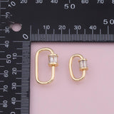 Carabiner Screw Clasp with CZ Charm 18K Gold Filled Charm for Charm Bar Bracelets Necklaces Charms Gold Filled Charms Minimalist CZ Pave