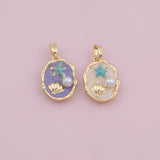 Enamel Flower Freshwater Charm 18K Gold Filled Charm for Charm Bar Bracelets Necklaces Charms Gold Filled Charms Minimalist CZ Pave