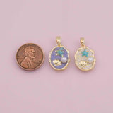 Enamel Flower Freshwater Charm 18K Gold Filled Charm for Charm Bar Bracelets Necklaces Charms Gold Filled Charms Minimalist CZ Pave