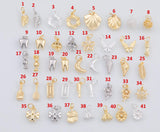 Mixed Charm Selection 18K Gold Filled Charm for Charm Bar Bracelets Necklaces Charms Gold Filled Charms Minimalist CZ Pave