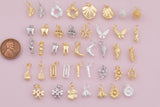 Mixed Charm Selection 18K Gold Filled Charm for Charm Bar Bracelets Necklaces Charms Gold Filled Charms Minimalist CZ Pave