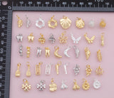 Mixed Charm Selection 18K Gold Filled Charm for Charm Bar Bracelets Necklaces Charms Gold Filled Charms Minimalist CZ Pave