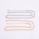 16" 14k Gold PVD Ion Plated Tarnish Resistant Necklace Charm Bar Necklace Rolo Oval Chain Necklace
