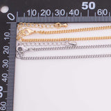 14k Gold PVD Ion Plated Tarnish Resistant Charm Bar Bracelet Cuban Curb bracelet 2mm