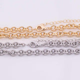 18" 14k Gold PVD Ion Plated Tarnish Resistant Necklace Charm Bar Necklace Oval Necklace 6x6.5mm