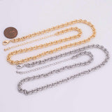 18" 14k Gold PVD Ion Plated Tarnish Resistant Necklace Charm Bar Necklace Oval Necklace 6x6.5mm