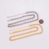 16" Faceted Oval Necklace 6x9mm 14k Gold PVD Ion Plated Tarnish Resistant Silver Necklace Charm Bar Necklace
