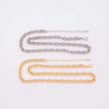 16" Faceted Oval Necklace 6x9mm 14k Gold PVD Ion Plated Tarnish Resistant Silver Necklace Charm Bar Necklace