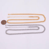 18" Cuban Chain Necklace 14k Gold PVD Ion Plated Tarnish Resistant Necklace Charm Bar Necklace Cuban Curb Chain Necklace 4.5mm
