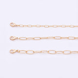 18" 14k Gold PVD Ion Plated Necklace Charm Bar Necklace Gold Paperclip Necklace Round 3 Size