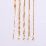 16" Cuban Chain necklace 14k Gold PVD Ion Plated Necklace Charm Bar Necklace Cuban Curb Chain Necklace 4 Size