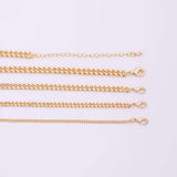 16" Cuban Chain necklace 14k Gold PVD Ion Plated Necklace Charm Bar Necklace Cuban Curb Chain Necklace 4 Size