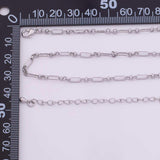 16" 18" Charm Bar Necklace Gold Silver Necklace Italian Figaro 3mm