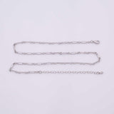 16" 18" Charm Bar Necklace Gold Silver Necklace Italian Figaro 3mm