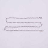 16" 18" Charm Bar Necklace Gold Silver Necklace Italian Figaro 3mm