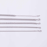 18" Cuban Chain necklace Silver Necklace Charm Bar Necklace Cuban Curb Chain Necklace 4 Size