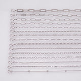 Silver Tone White Gold dainty selection minimalist bracelet chains • figaro satellite cube oval fancy heart bracelets in silver • bridesmaid