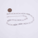 16"18" Silver Satellite Necklace Paperclip Chain Silver 5x14mm Chain