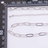 16"18" Silver Satellite Necklace Paperclip Chain Silver 5x14mm Chain