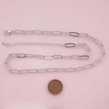 16"18" Silver Satellite Necklace Paperclip Chain Silver 5x14mm Chain