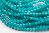 Teal Green - JADE Smooth Round- 6mm 8mm 10mm 12mm-Full Strand 15.5 inch Strand AAA Quality