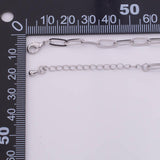 Charm Bar Bracelet 14k PVD Ion Plated Silver Bracelet Paperclip Chain 4x10mm