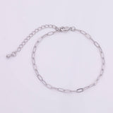 Charm Bar Bracelet Gold Silver Bracelet Paperclip 3x6mm