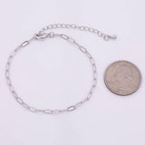 Charm Bar Bracelet Gold Silver Bracelet Paperclip 3x6mm