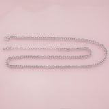 18" 14k PVD Ion Plated Necklace Charm Bar Necklace Sliver Oval 3.5x4mm