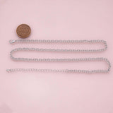 18" 14k PVD Ion Plated Necklace Charm Bar Necklace Sliver Oval 3.5x4mm