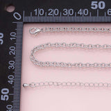 18" 14k PVD Ion Plated Necklace Charm Bar Necklace Sliver Oval 3.5x4mm