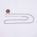 18" 14k PVD Ion Plated Necklace Charm Bar Necklace Sliver Oval 3.5x4mm