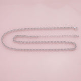 18" 14k PVD Ion Plated Necklace Charm Bar Necklace Sliver Oval 3.5x4mm