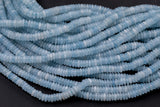 Aquamarine Jade- High Quality in Smooth Saucer Roundel, 2x6mm Flat Rondel 15 Inches Thin Roundel