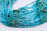 Turquoise Faceted Cube Beads Size 3mm 15.5" Strand