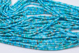 Turquoise Faceted Roundel Beads Size 3mm 15.5" Strand