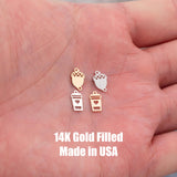 Acorn Connector Permanent Jewelry Connectors Fall Themed - 14Kt Gold Filled Sterling Silver - Permanent Jewelry Supply