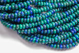 Azurite Jade- High Quality in Roundel, 8mm- Full 15.5 Inch Strand-Full Strand 15.5 inch Strand Smooth Gemstone Beads