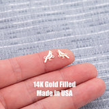 Gold Filled Cardinal Bird Connector Charm - Permanent Jewelry Connectors sterling silver 14k gold filled gold connector, silver connector