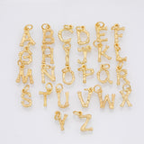 Alphabet letters ABC charm 18k Gold Filled Charm Bar Bracelets and Necklaces Silver Pave CZ Minimalist Charms