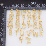 Alphabet letters ABC charm 18k Gold Filled Charm Bar Bracelets and Necklaces Silver Pave CZ Minimalist Charms
