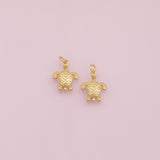 Sea Turtle charm Ocean Beach charm 18k Gold Filled Charm Bar Bracelets and Necklaces Silver Pave CZ Minimalist Charms