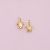 Sea Turtle charm Ocean Beach charm 18k Gold Filled Charm Bar Bracelets and Necklaces Silver Pave CZ Minimalist Charms