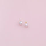Pearl charms Ocean Beach charm 18k Gold Filled Charm Bar Bracelets and Necklaces Silver Pave CZ Minimalist Charms