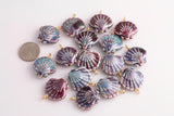 Aqua Turquoise Ceramic Sea Shell Charm ceramic clam oyster shell charms handmade painted porcelain necklace bracelet jewelry making supply