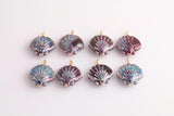 Aqua Turquoise Ceramic Sea Shell Charm ceramic clam oyster shell charms handmade painted porcelain necklace bracelet jewelry making supply